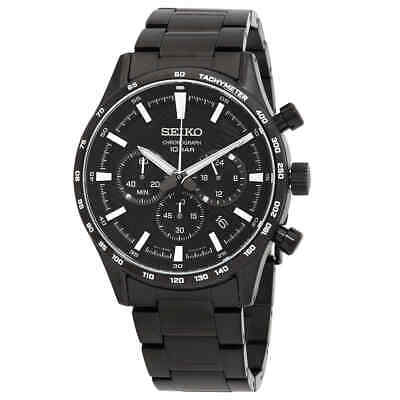 Seiko Chronograph Quartz Black Dial Men's Watch, model SSB415P1